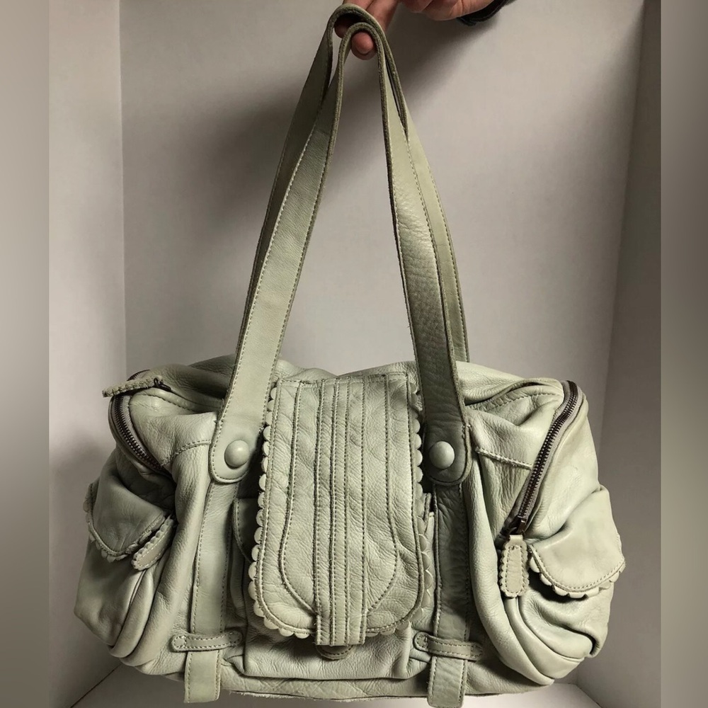 Lucky Penny Genuine Soft Leather Multi Pocket Purse Mint Green Color
